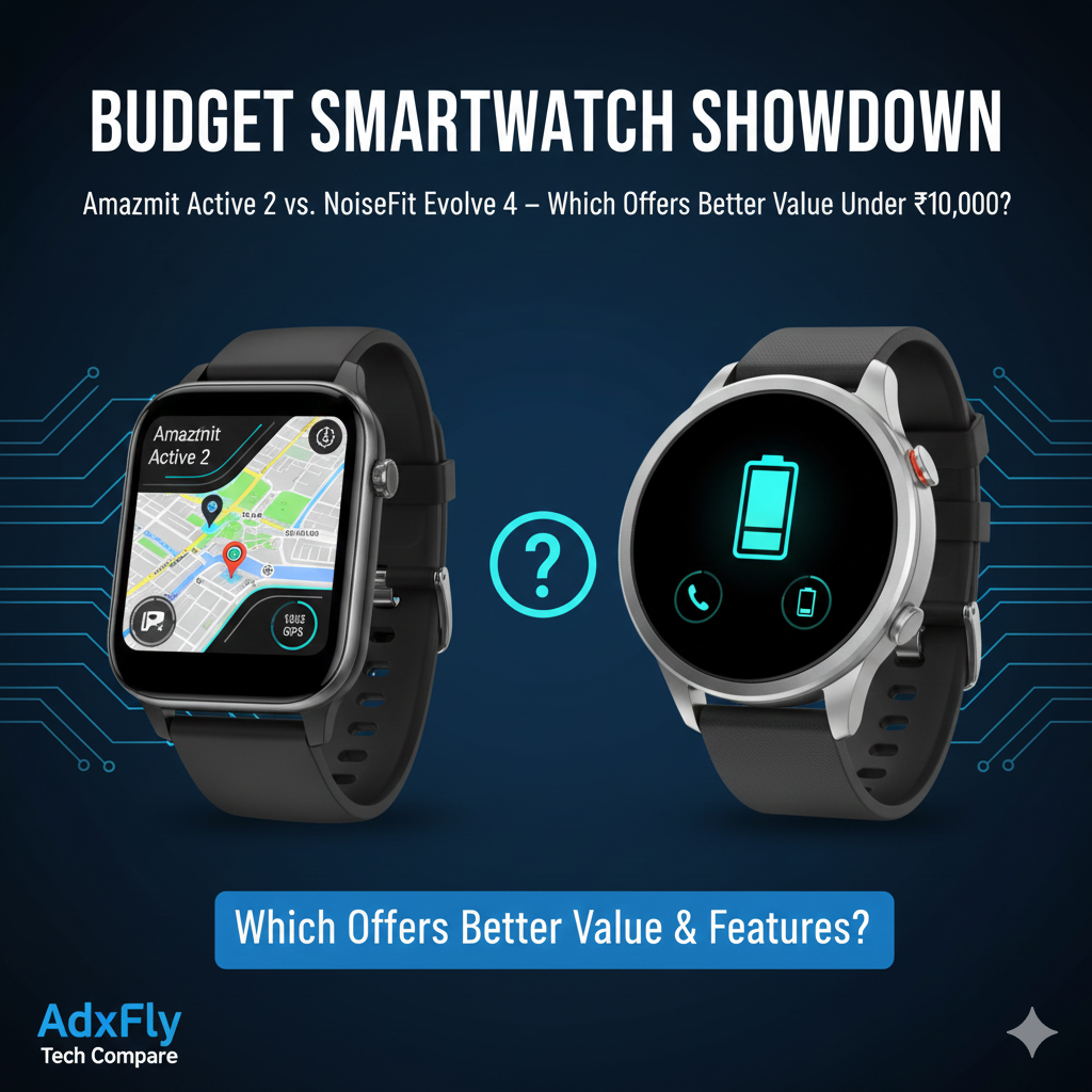 Budget Smartwatch Showdown: Amazfit Active 2 vs. NoiseFit Evolve 4 – Which Offers Better Value Under ₹10,000?